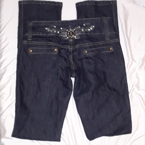 Dark Denim Jeans with jewels on the backside - Picture 1 of 4